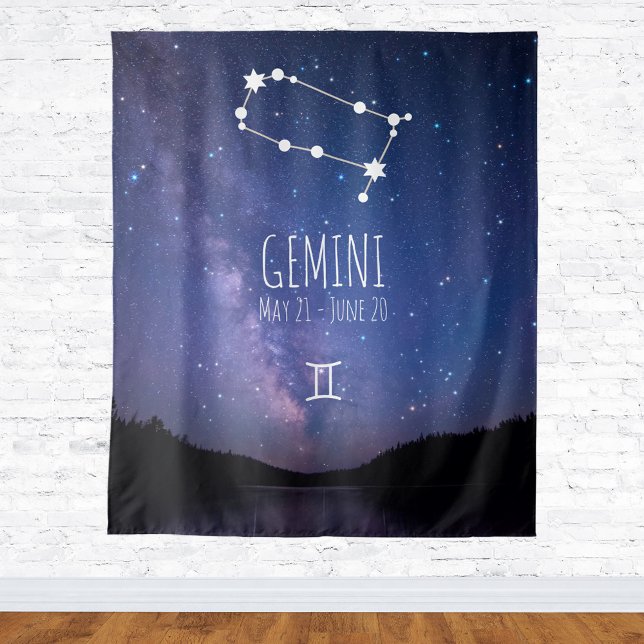 Tapisserie personnalisée du signe astrologique Gém (Créateur téléchargé)