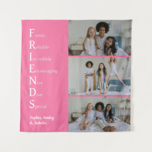 Tapisserie personnalisée FRIENDS rose