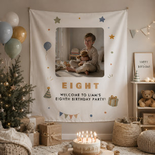 Tapisserie personnalisée pour 8e anniversaire avec