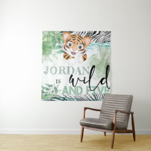 Tapisserie personnalisée Safari Wild 5e anniversai