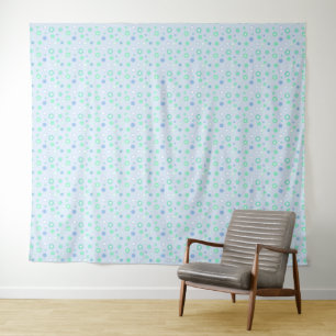 Tapisserie Pois bleu vert et blanc pastel