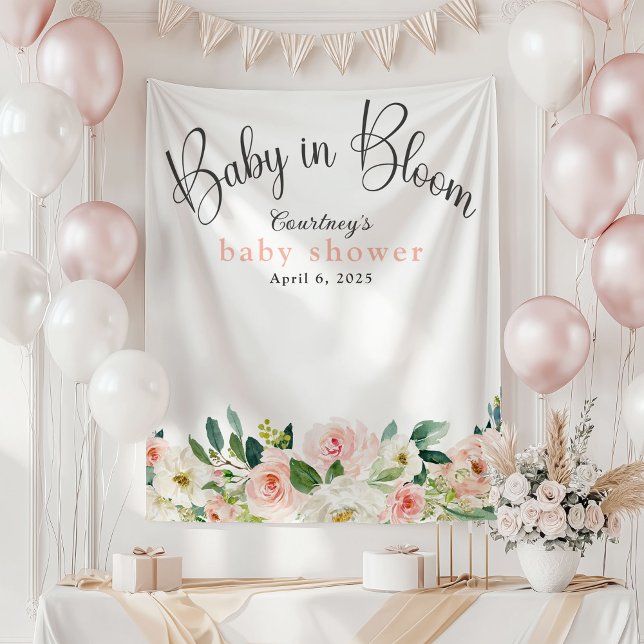 Tapisserie pour Baby Shower Baby in Bloom Fleurs R (Créateur téléchargé)