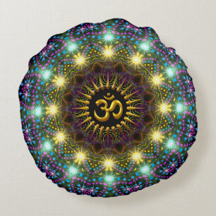 Tapisserie Ronde Coussin Mandala Symbole Om Lumièr
