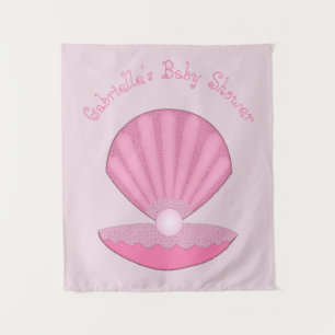 Tapisserie Rose Fille Bébé Coquille d'huître et Pe