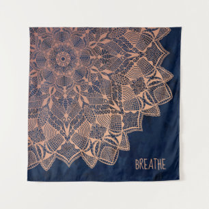 Tapisserie Rose Gold & Navy Blue Mandala