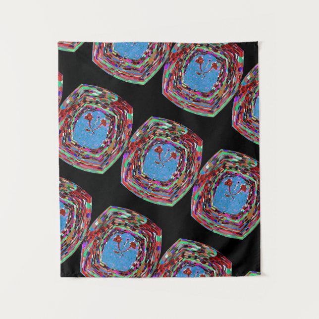 TAPISSERIE ROSE ROSE NOIRE DE COULEUR MODERNE (Devant)