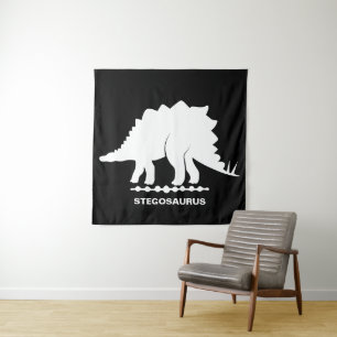 Tapisserie silhouette de dinosaure Stégosaure