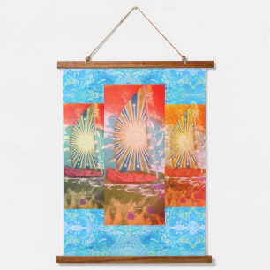 Tapisserie - Sternenexplosion Segel Wandteppich Mit Holzrahmen