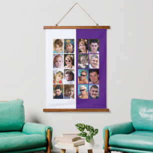Tapisserie Suspendue 16 photo collage violet et blanc