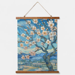 Tapisserie Suspendue 21e Anniversaire crème bleu fleur amande