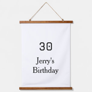 Tapisserie Suspendue 30e anniversaire nom lettre gras date simple minim