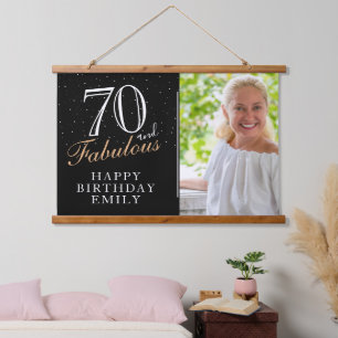 Tapisserie Suspendue 70 et fabuleux Elegant Black 70th Birthday Photo