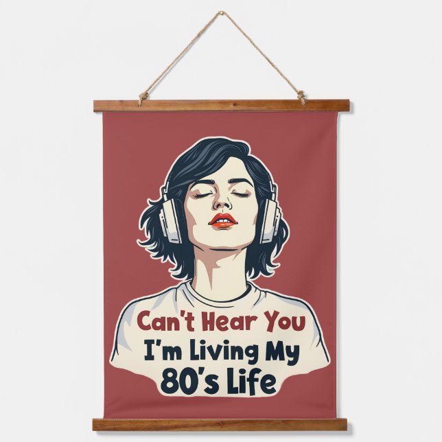 Tapisserie Suspendue 80s Rétro Nostalgic Music Lover Throwback Design (Recto)