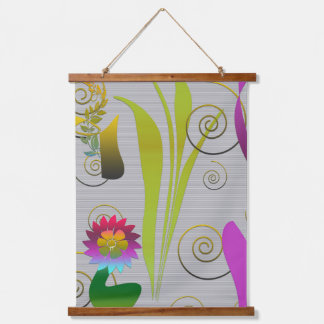 Tapisserie Suspendue Abstract Floral with Spirals 2