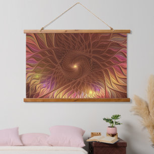 Tapisserie Suspendue Abstrait brillant Plante Brown frappant art fracta