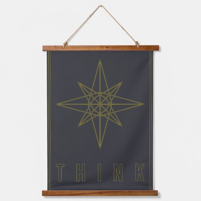 Tapisserie Suspendue Affiche d'affirmation d'une étoile d'origami géomé (Recto)