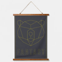 Affiche d'affirmation tête d'ours en origami jaune