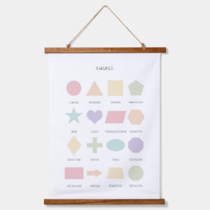 Tapisserie Suspendue Affiche d'apprentissage en forme de Pastel