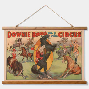 Tapisserie Suspendue Affiche De Cirque Montrant De Nombreux Chevaux Fai