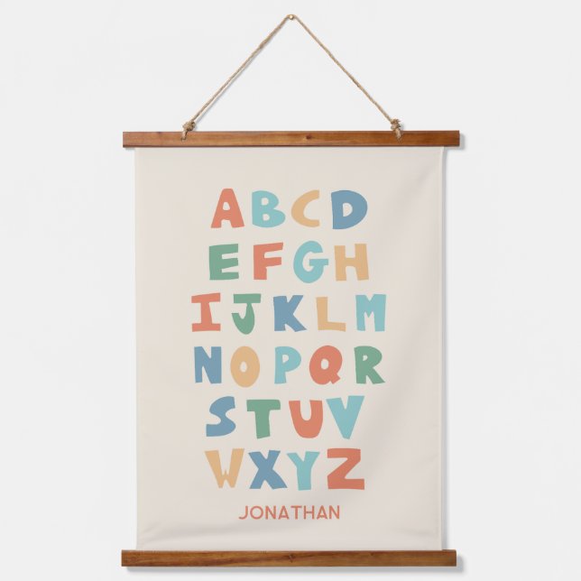Tapisserie Suspendue Affiche de classe personnalisée ABC Alphabet moder (Recto)