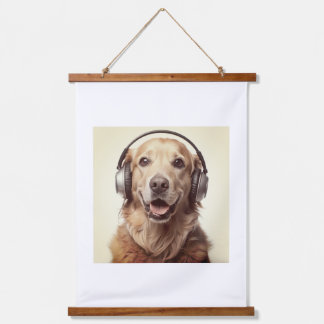 Tapisserie Suspendue affiche de design de chien avec casque