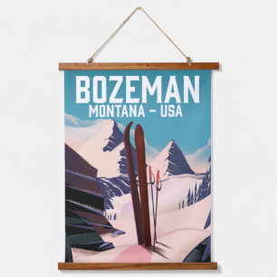 Tapisserie Suspendue Affiche de ski Bozeman Montana