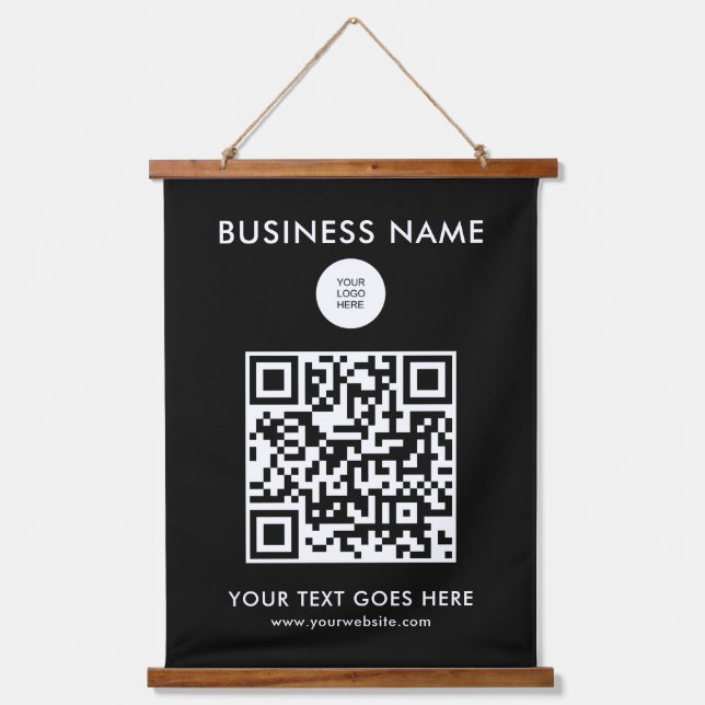 Tapisserie Suspendue Ajouter QR Code Entreprise Logo Entreprise Texte C (Recto)