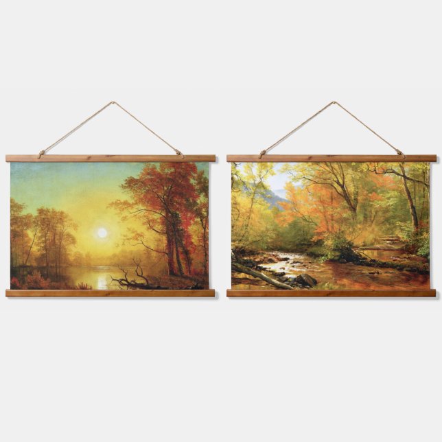 Tapisserie Suspendue Albert Bierstadt, ses deux célèbres peintures pays (Double)