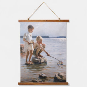 Tapisserie Suspendue Albert Edelfeue - Les garçons jouent sur le rivage