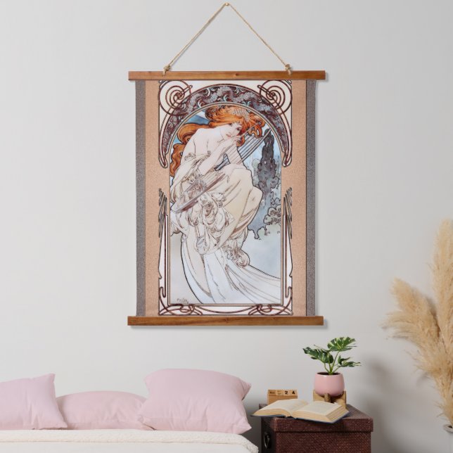 Tapisserie Suspendue Allégorie de la musique par Alphonse Mucha (Chambre à coucher)