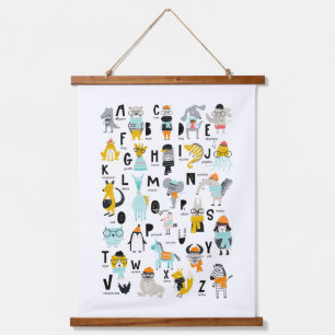 Tapisserie Suspendue Alphabet animal mignon   Certains Ont Des Casquett