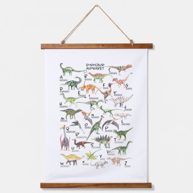 Tapisserie Suspendue Alphabet Dinosaure (Recto)