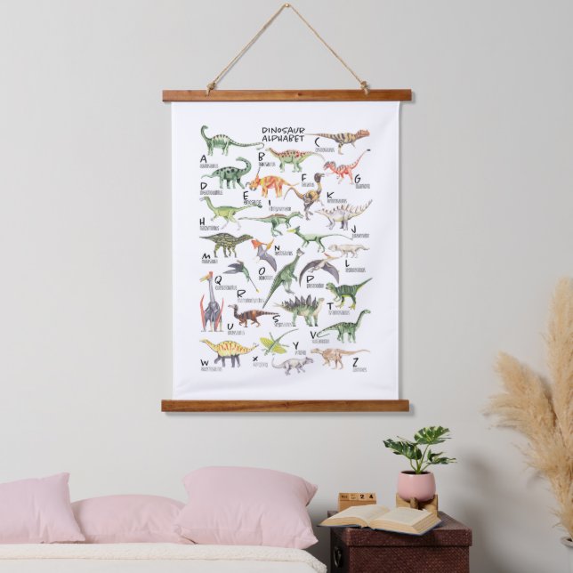 Tapisserie Suspendue Alphabet Dinosaure (Chambre à coucher)