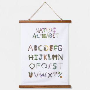 Tapisserie Suspendue Alphabet en bois - Décor de la pépinière ABC   Nat