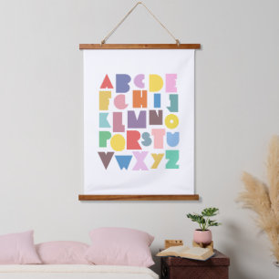 Tapisserie Suspendue Alphabet rétro géométrique