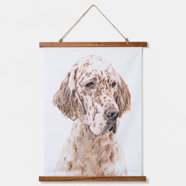 Tapisserie Suspendue Anglais Setter Orange Belton Peinture Chien Art (Recto)
