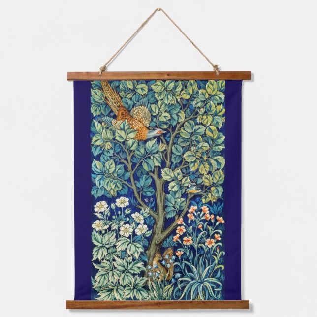 Tapisserie Suspendue Animaux et fleurs, Forêt, William Morris (Recto)