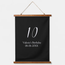 anniversaire 10 ans blanc noir nom date calligraph