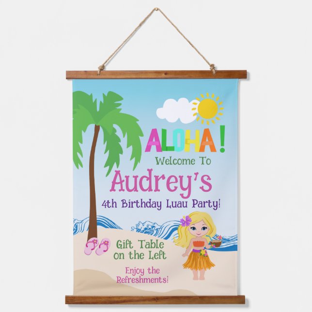 Tapisserie Suspendue Anniversaire d'Aloha Luau (Recto)