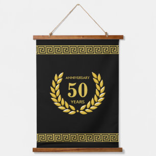 Tapisserie Suspendue Anniversaire, Jubilé d'or, Anniversaire sur Noir