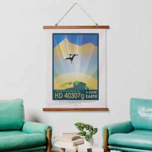 Tapisserie Suspendue Annonce de voyage Sci-Fi, Planet HD 40307g