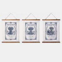 Antique Bleu Marine Trio Biblique Histoire de Ruth