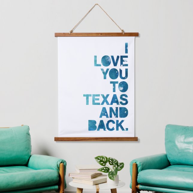 Tapisserie Suspendue Aquarelle Aimez-vous au Texas et retour (Salon)