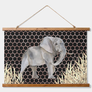Tapisserie Suspendue Aquarelle d'éléphant d'Afrique moderne