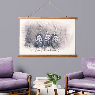 Tapisserie Suspendue Aquarelle esquissée Bluebonnet Trio