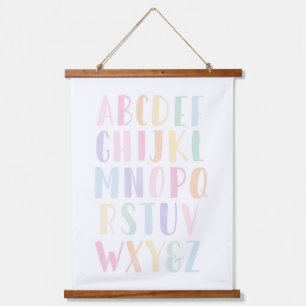 Tapisserie Suspendue Aquarelle Pastel Alphabet Girls Room