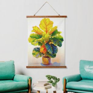 Tapisserie Suspendue Arbre à Fig. feuille de feuillage ensoleillé