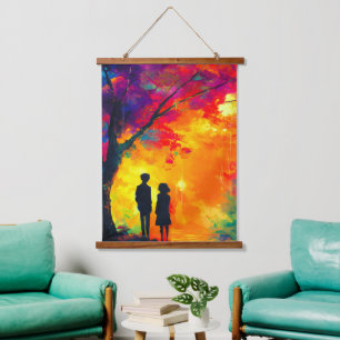 Tapisserie Suspendue Arbre coloré d'amour