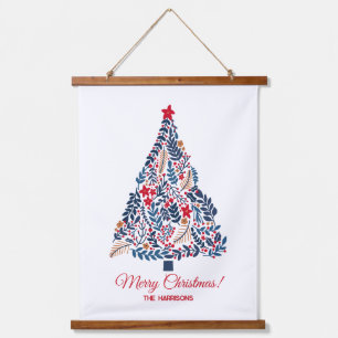 Tapisserie Suspendue Arbre de Noël floral personnalisable