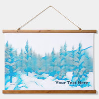 Arbres bleus neigeux